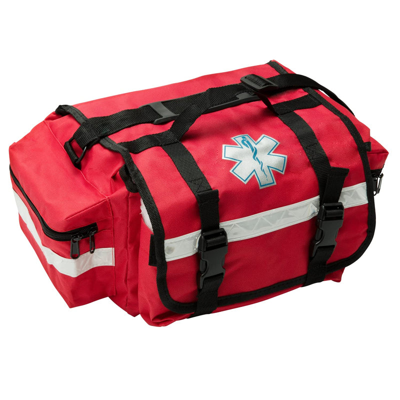[Australia - AusPower] - NOVAMEDIC Professional Empty Red First Responder Bag, 17" x 9" x 7", EMT Trauma First Aid Carrier for Paramedics and Emergency Medical Supplies Kit, Lightweight and Durable 