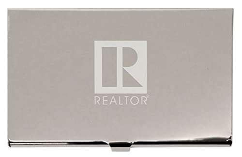 [Australia - AusPower] - Metal Business Card Holder Laser Engraved with Realtor Logo (Silver) Silver 