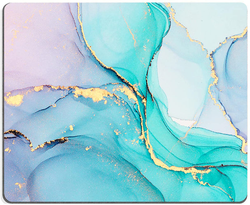 [Australia - AusPower] - Armanza Mouse Pad, Cyan Blue Marble Mouse Pad, Washable Square Cloth Mousepad for Office Laptop, Non-Slip Rubber Base Mouse Pads for Wireless Mouse, Computer Mouse Pads for Desk 01 Marble 