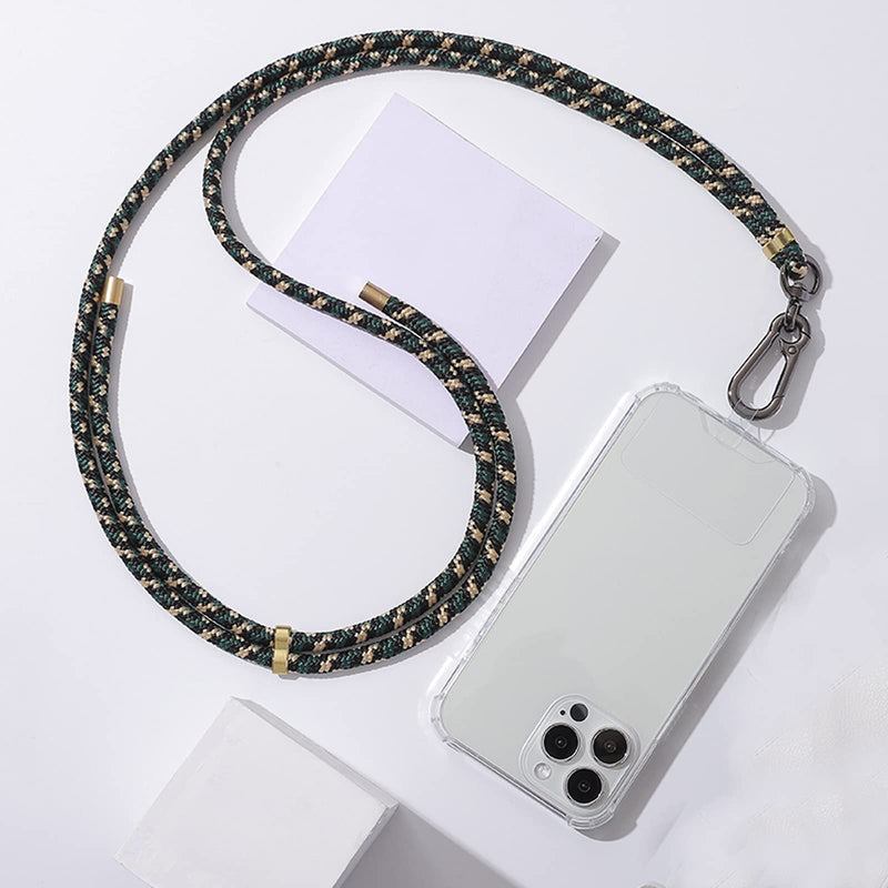 [Australia - AusPower] - CHJN Phone Lanyard, Universal Cell Phone Lanyard with Adjustable Nylon Neck Strap, Phone Tether Safety Strap Compatible with Most Smartphones with Full Coverage Case (Camouflage Green) Camouflage Green 