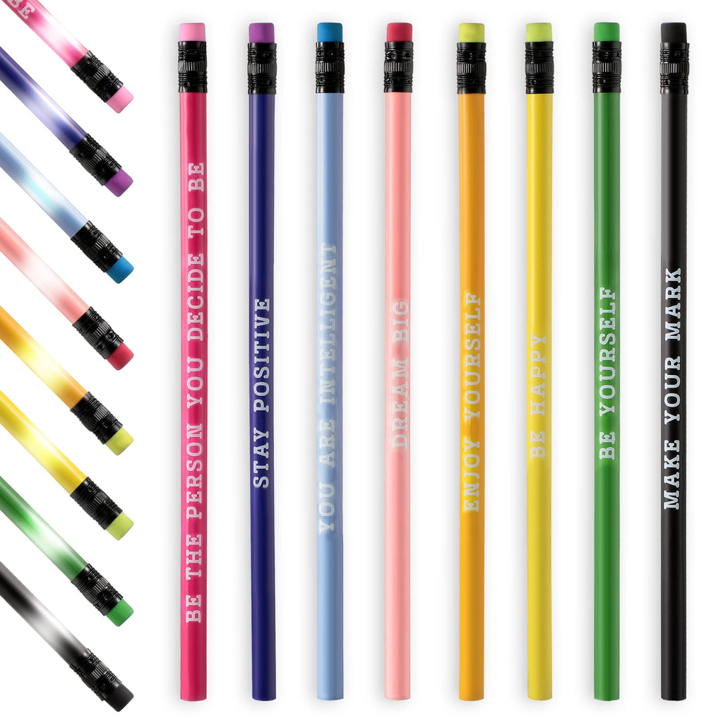 [Australia - AusPower] - 60 Pieces Personalized Pencils with Name Cute Pencils Motivational Pencils for Student Inspirational Pencils Color Changing Mood Pencils Heat Activated Pencils for Kids School Office Supplies Multicolor 