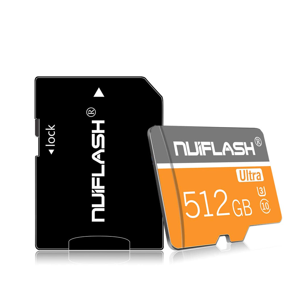 [Australia - AusPower] - Micro SD Card 512GB (Class 10 High Speed) Memory Card/TF Card with Adapter for Camera, Phone, Computer, Surveillance,Drone 