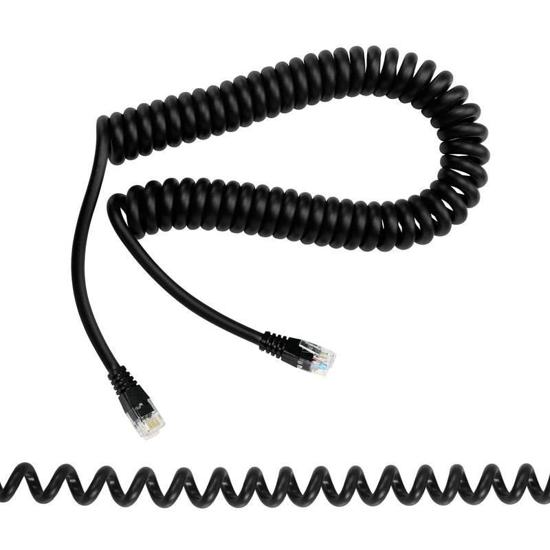 [Australia - AusPower] - RIIEYOCA RJ12 Telephone Cord, 6P6C Male to Male Telephone Straight Wired Cable, Retractable Spring Cable(1.5m/4.92ft, Black) 