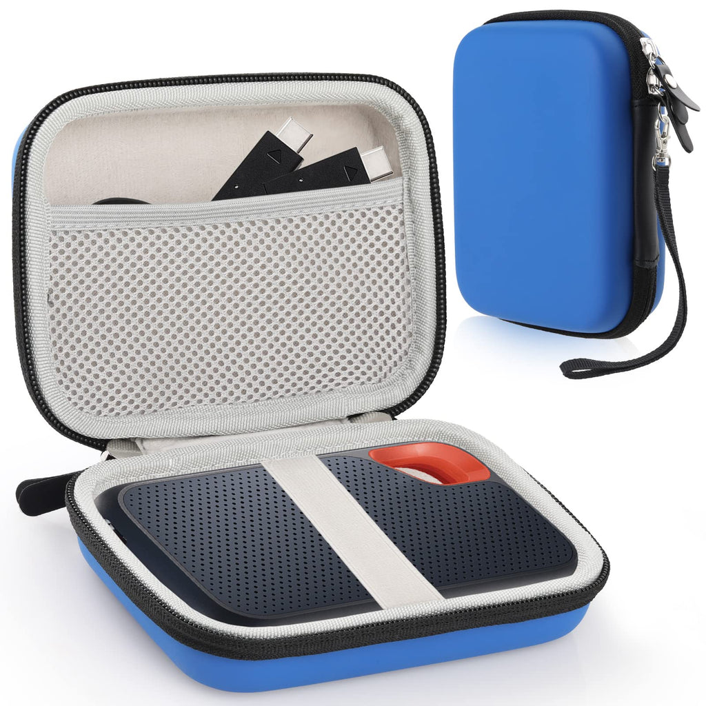 [Australia - AusPower] - GeeRic Hard Carrying Case Compatible with SanDisk 500GB/ 250GB/ 1TB/ 2TB/ 4TB Extreme Portable SSD,SDSSDE60-500G-G25, Hard Drive Carrying Case, Not Compatible with Sandisk Pro (Blue) Blue 