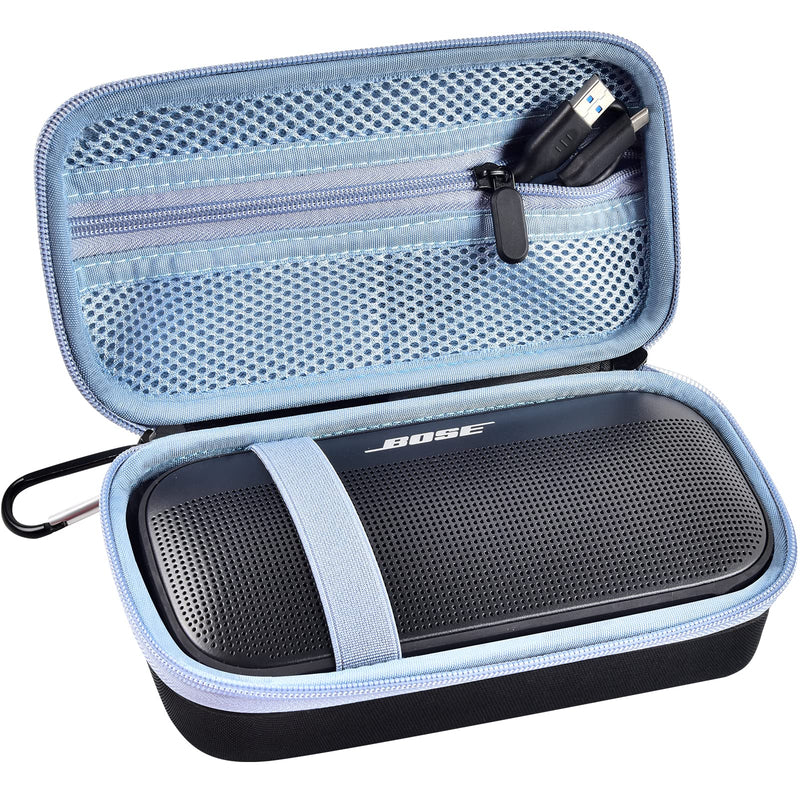 [Australia - AusPower] - Case Compatible with New Bose SoundLink Flex Bluetooth Portable Speaker, Travel Storage Organizer for Wireless Waterproof Speakers, Hard Outdoor Carrying Holder fits Cable Accessories, Box Only Blue 