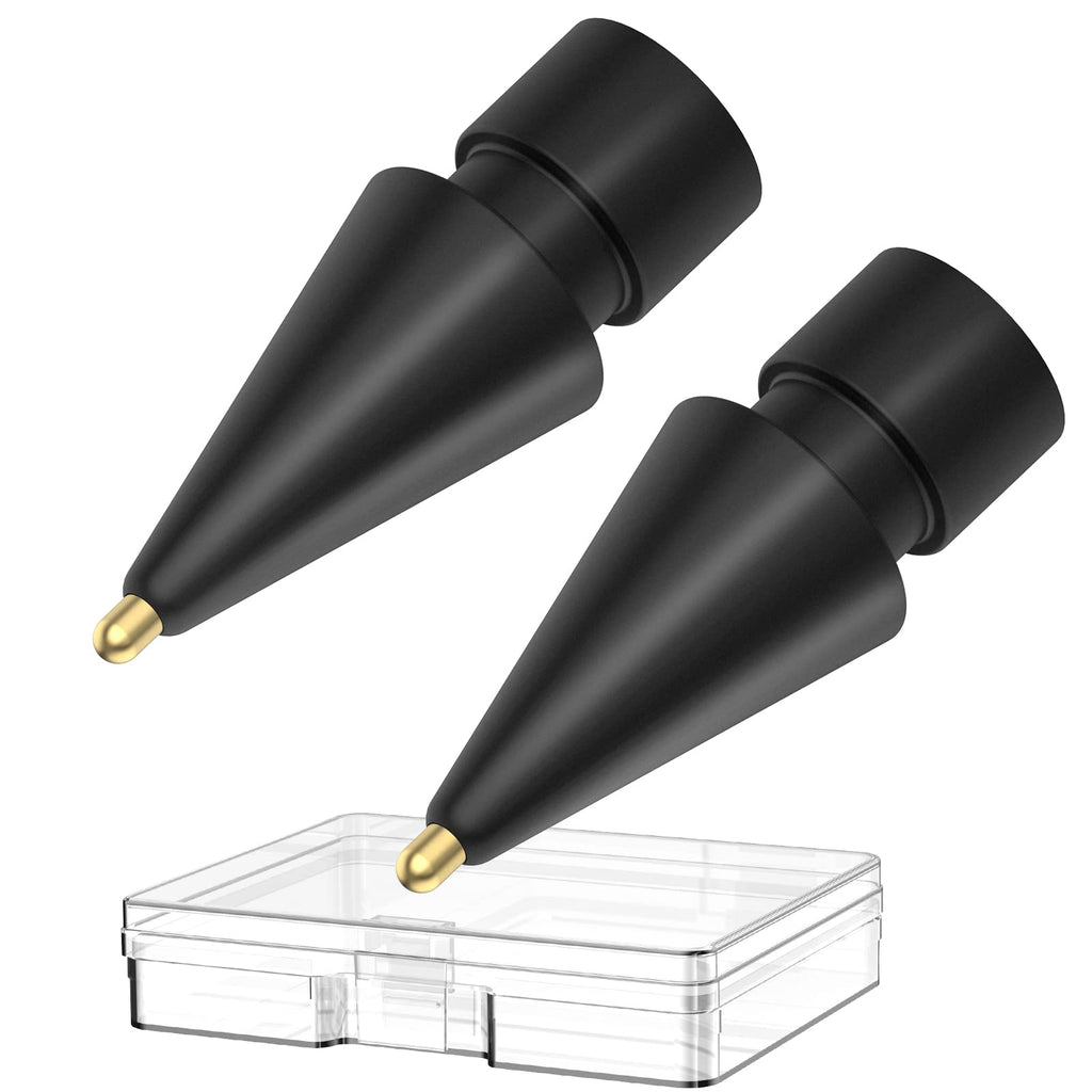 [Australia - AusPower] - Delidigi 2 Pack Compatible with Apple Pencil Tips, No Wear Out Fine Point Precise Control Pen Like Nibs for Apple Pencil 1st Gen and 2nd Generation (Black 1.8mm) Black 1.8mm 
