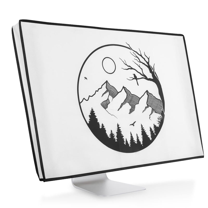 [Australia - AusPower] - kwmobile Computer Monitor Cover Compatible with 24-26" Monitor - Relax in Mountains Black/White Relax in mountains 01-02 