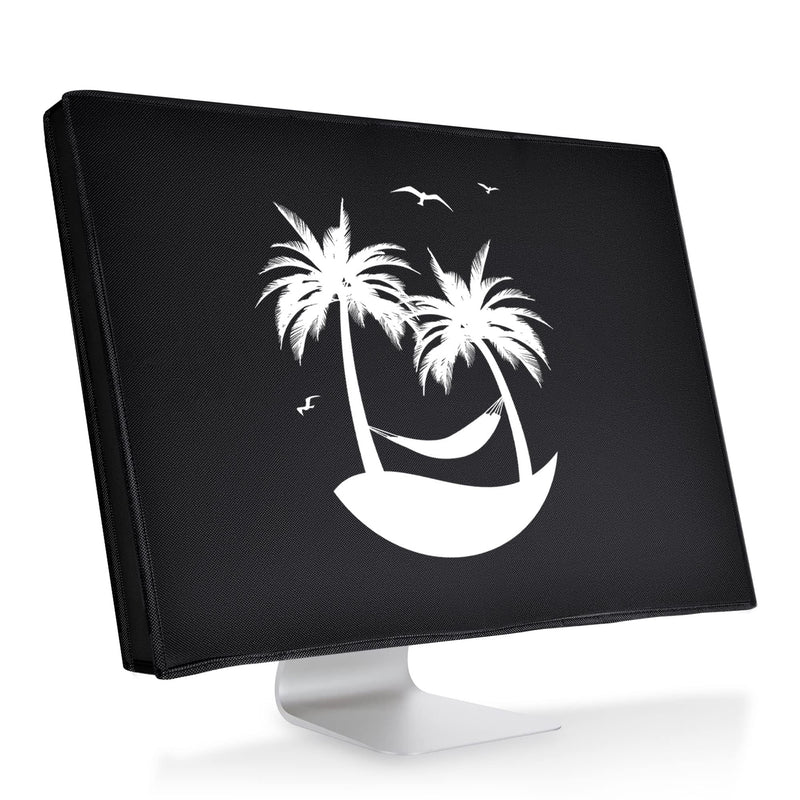 [Australia - AusPower] - kwmobile Computer Monitor Cover Compatible with 27-28" Monitor - Tropical Island White/Black Tropical Island 02-01 