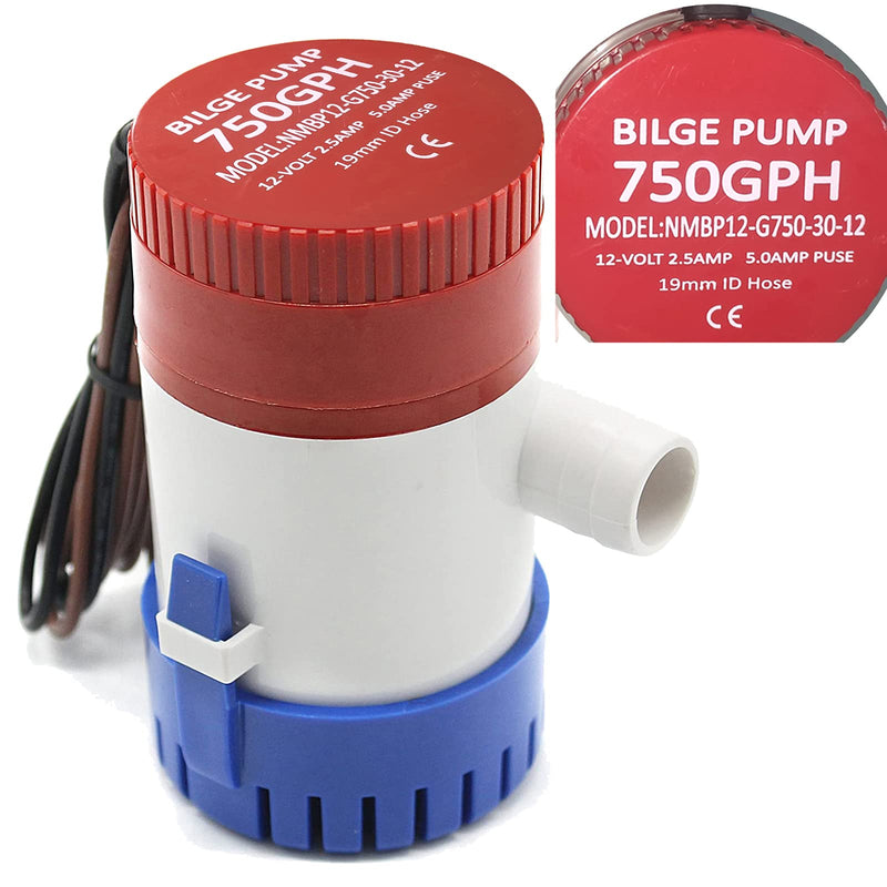 SFBP1 G750 SEAFLO 750GPH Automatic Bilge Pump - 12V Submersible With Float Switch, 3/4" Outlet, 4-Year Warranty Sfbp1 G750-06