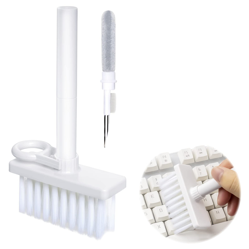 [Australia - AusPower] - 2022 New Cleaner Kit for Keyboard Soft Brush 5 in 1 Multifunction Computer Cleaning Tools Kit with Keycap Puller White 