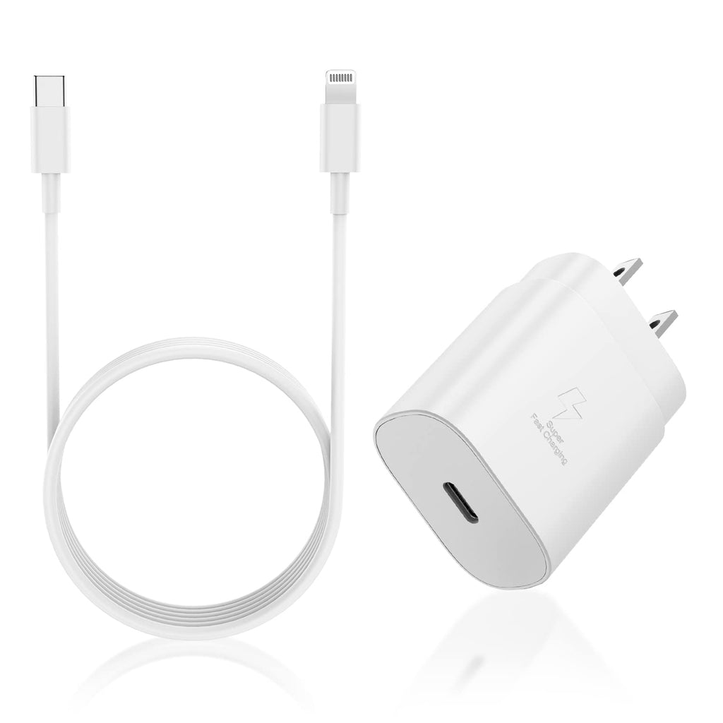 [Australia - AusPower] - iPhone Fast Charger Block, 25W PD Super Fast Charging USB C Wall Charger Adapter Plug Cube with Apple USB-C to Lightning Cable 6ft, Type C Power Charger for iPhone 13 Pro Max/13 Mini/12 Pro/11/iPad 