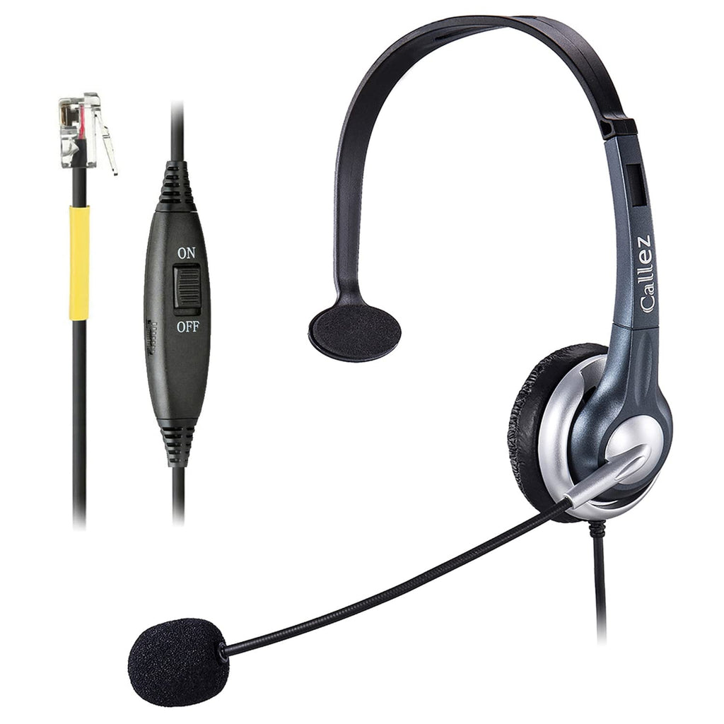 [Australia - AusPower] - RJ9 Phone Headset with Noise Cancelling Microphone, Callez Office Phone Headset Mono Compatible with Yealink T46S T42S T48S T41S T27G T20P T21P Avaya 1608 9608 Grandstream GXP2170 2135 Panasonic Cisco 