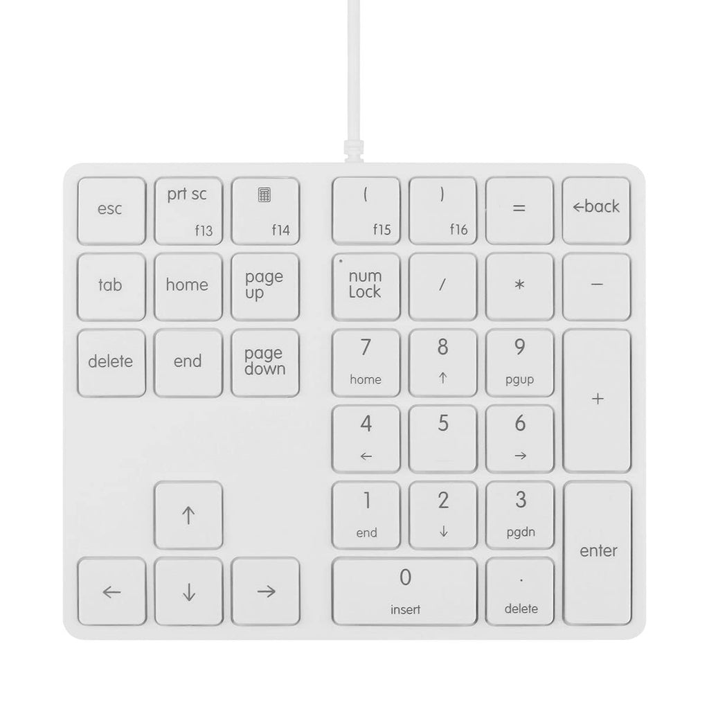 [Australia - AusPower] - Merdia Numeric Keypad Wired Numpad 34 Keys External Mini Slim Keyboard Magicforce for Financial Cashier Securities-White White 
