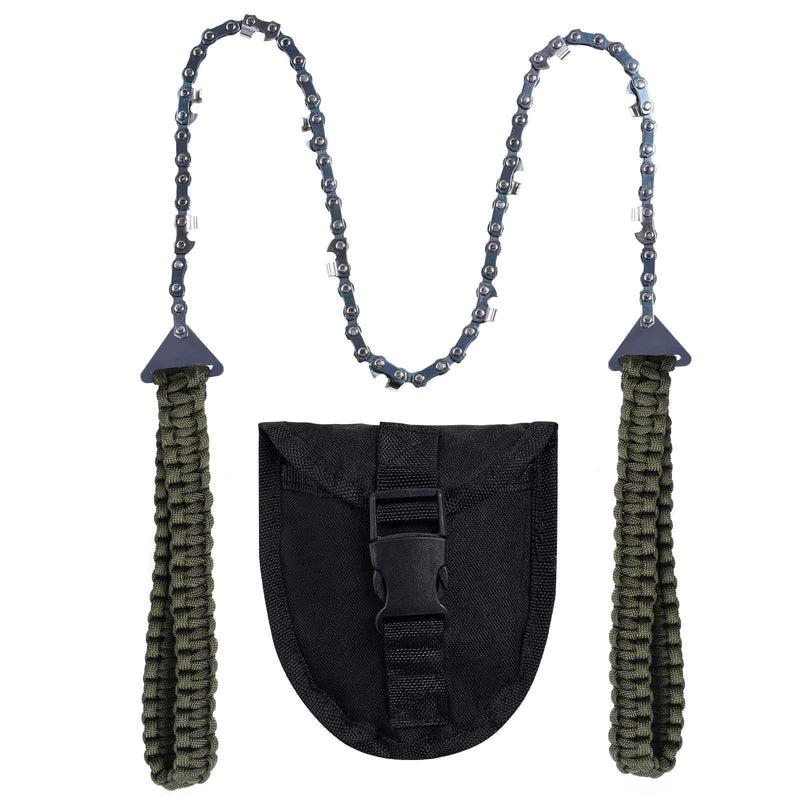 [Australia - AusPower] - Pocket Chainsaw with Paracord Handle, Folding Chain Hand Saw, Emergency Outdoor Survival Gear for Camping, Hunting, Hiking, Cutting Wood & Tree(26 inches -11teeth) 
