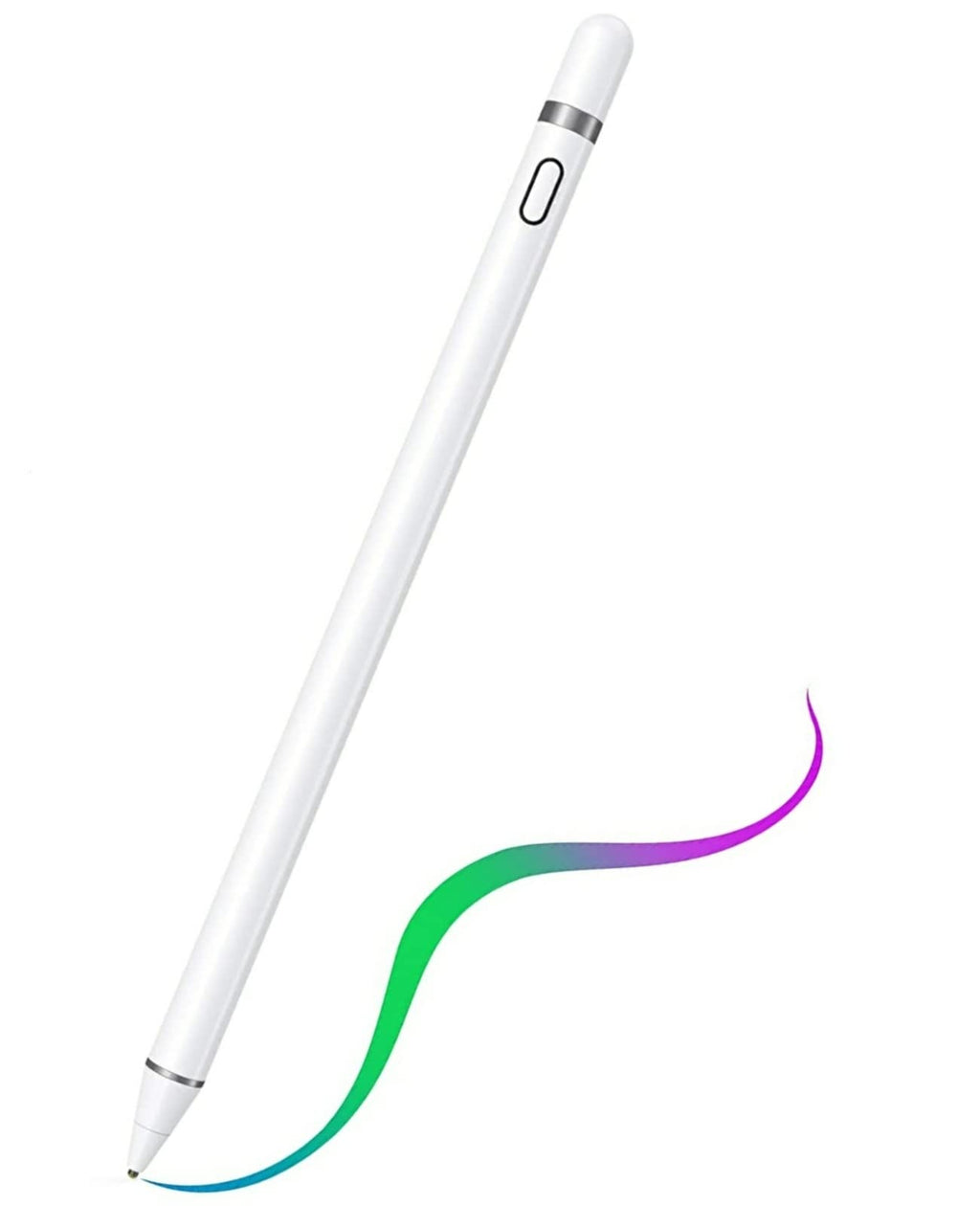 [Australia - AusPower] - Stylus Pens for Touch Screens,Active Stylus Compatible for Apple iPad,Rechargeable 1.5mm Fine Point Smart Pencil Digital Compatible iPad and Most Tablet,for Drawing and Handwriting (White) White 