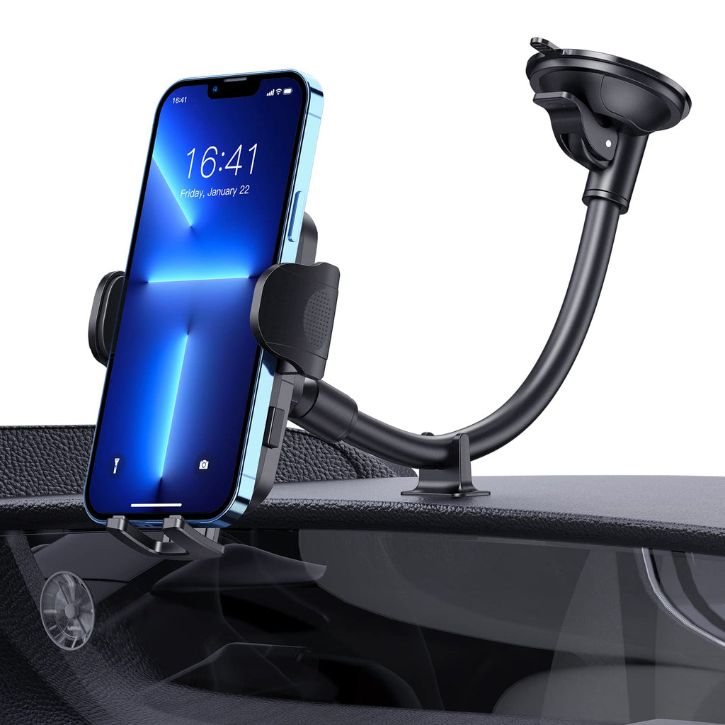 [Australia - AusPower] - Car Phone Holder Mount, Windshield Phone Mount for Car, Washable Strong Suction Cup, Pulled-Down Support Feet Compatible with iPhone 13 12 SE 11 Pro Max XS XR, Galaxy Note 20 S20 S10 and More 