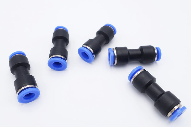 [Australia - AusPower] - IVLPHA Push to Connect Fitting 1/4" Tube OD x 1/8" Tube OD Reducer, Pneumatic Air Water Straight Union Two Way Connector/Coupler (Pack of 5) 1/4 inch - 1/8 inch 