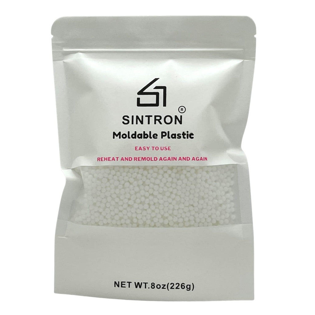 [Australia - AusPower] - Sintron Moldable Plastic Clay - 8 oz Thermoplastic Beads, Plastic Pellets, Moldable Pellets, Polymorph Pellets (White) for DIY Modeling, Making Creative Activity 8OZ White 