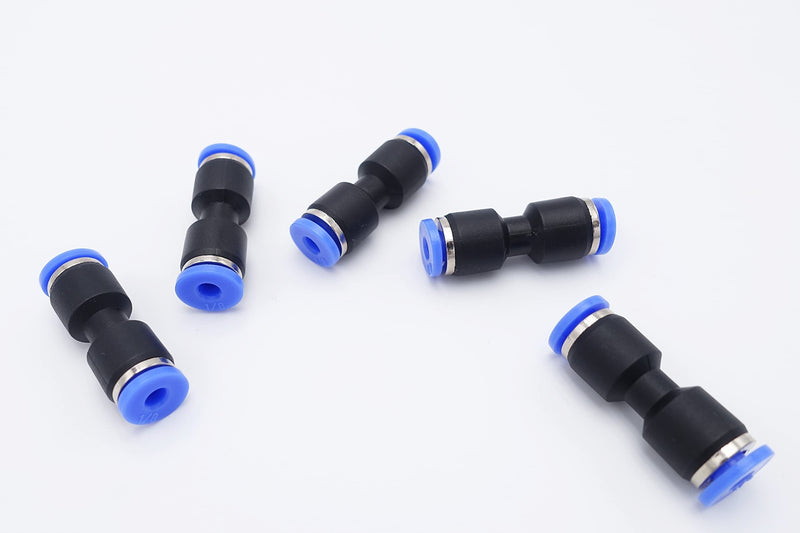 [Australia - AusPower] - IVLPHA Push to Connect Fitting 1/8" Tube OD, Pneumatic Air Water Straight Union Two Way Connector/Coupler (Pack of 5) 1/8 inch - 1/8 inch 