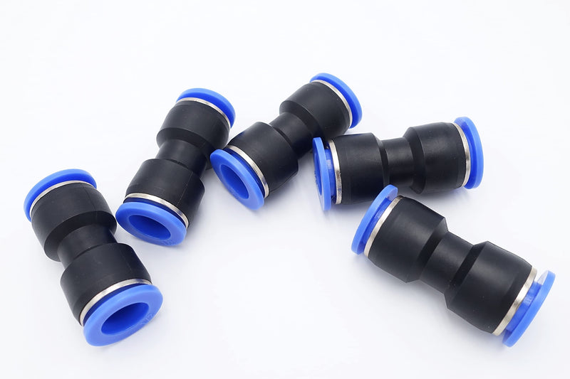[Australia - AusPower] - IVLPHA Push to Connect Fitting 1/2" Tube OD, Pneumatic Air Water Straight Union Two Way Connector/Coupler (Pack of 5) 1/2 inch - 1/2 inch 
