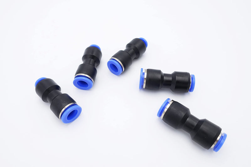 [Australia - AusPower] - IVLPHA Push to Connect Fitting 10mm Tube OD x 8mm Tube OD, Pneumatic Air Water Straight Two Way Union Connector/Coupler (Pack of 5) 10mm - 8mm 