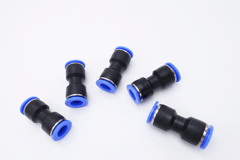 [Australia - AusPower] - IVLPHA Push to Connect Fitting 12mm Tube OD, Pneumatic Air Water Straight Union Two Way Connector/Coupler (Pack of 5) 12mm - 12mm 