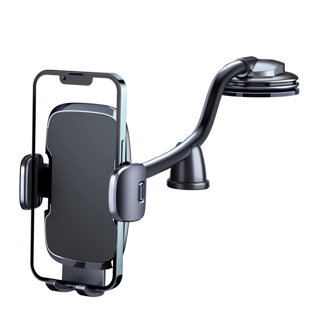 [Australia - AusPower] - TICILFO Car Phone Holder Mount [Flexible Gooseneck Long Arm] Phone Mount for Car Holder Windshield [Washable Strong Suction Cup] Cell Phone Holder Car Mount Compatible with Most Phone Smartphone 