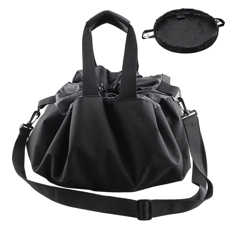 [Australia - AusPower] - Wetsuit Change Mat, Beach Changing Surf Storage Bag with Shoulder and Handle Strap for Swimming Diving Surfing and Outdoors Sports Accessories Black 