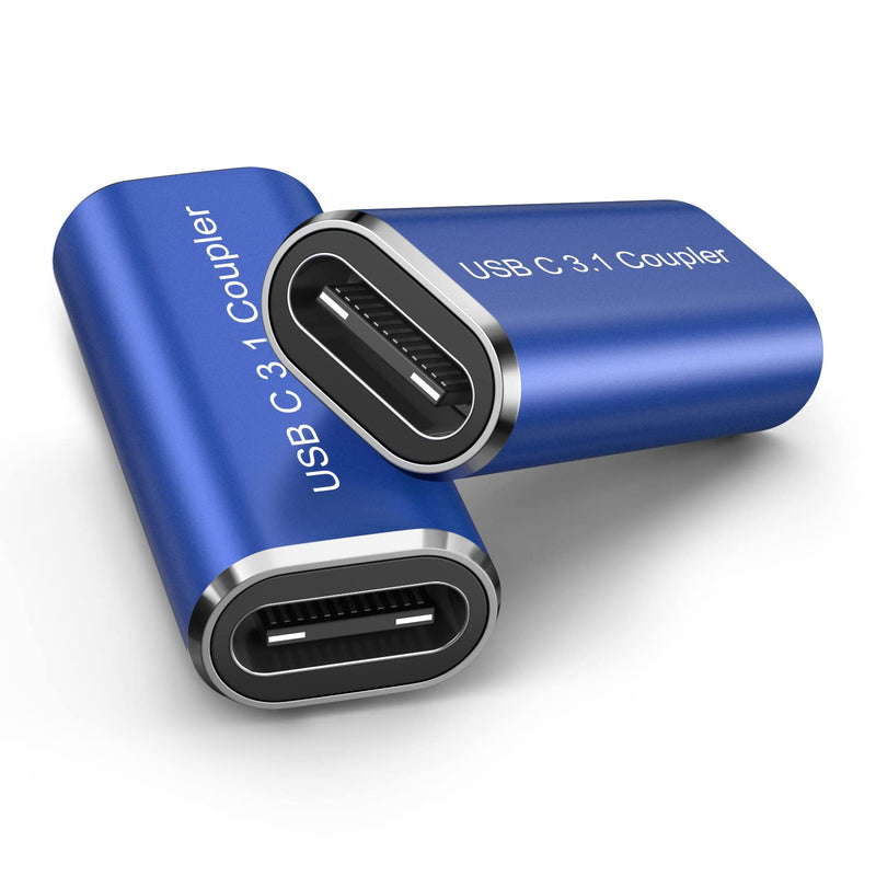 [Australia - AusPower] - USB C Female to Female Adapter, 2 Pack USB C 3.1 Female to Female Adapter Coupler, Supports Magsafe Charging and Fast Charging 100W & Data Transfer Extension Connector for USB-C Devices 