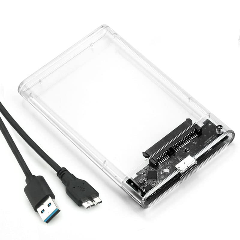 [Australia - AusPower] - 2.5 inch External Hard Drive Enclosure, Tool-Free Aluminum Alloy USB 3.0 to SATA SSD HDD Enclosure for 7mm and 9.5mm, Laptop Computer Hard Drive Case Support UASP and Trim transparent hard drive enclosure 