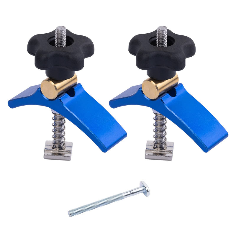[Australia - AusPower] - T-Track Mini Hold Down Clamp Kit - Aluminum Alloy T-Slot CNC Router Clamps for Woodworking and Metalworking with T-screw  （2 Pieces） 