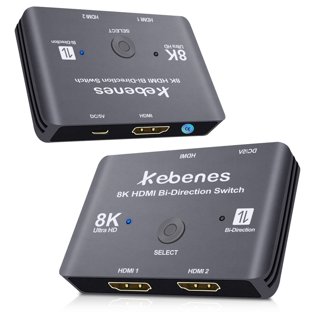 [Australia - AusPower] - 8k HDMI 2.1 Switch Utra HD Bi-Directional Switch High Speed 48Gbps 2 in 1 Out Support 8K@60Hz 4K@120Hz Compatible with Xbox Series PS5 Splitter 1 in 2 Out 