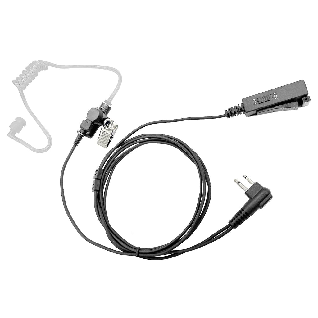 [Australia - AusPower] - RATAOK Acoustic Tube Earpiece w/VOX PTT Mic Surveillance Headset for 2 Pin Motorola CLS1410 CP110 CP200 RDM2070d Radio w/Braided Cable 