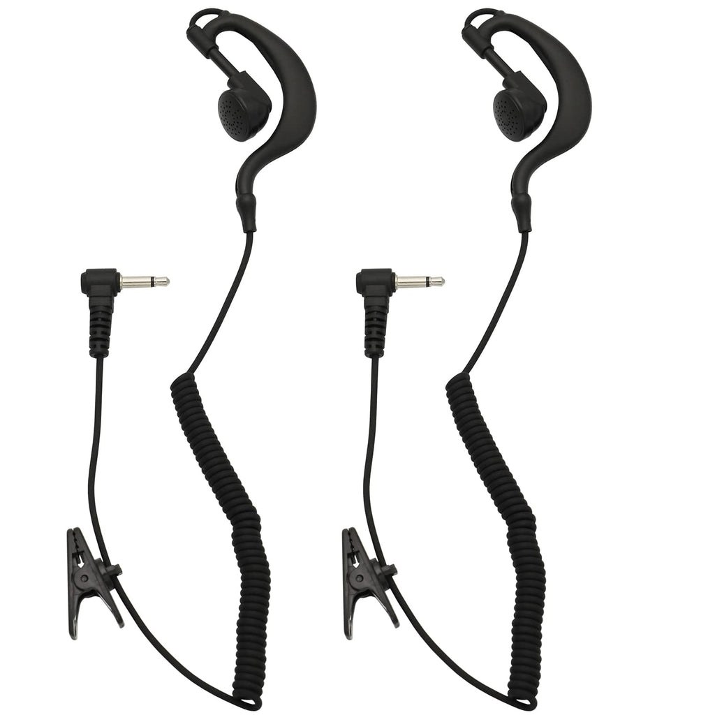 [Australia - AusPower] - 2.5mm Police Listen Only G Shape Soft Ear Hook Earpiece for Two-Way Radios,Transceivers and Radio Speaker Mics Jacks,Shoulder Mic Jacks (2 Pack) 
