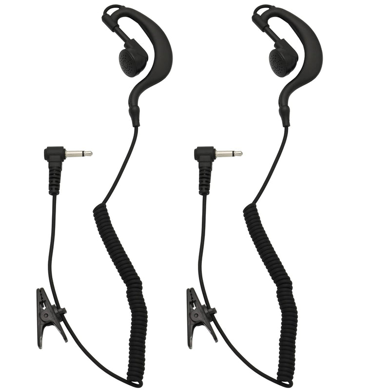 [Australia - AusPower] - 2.5mm Police Listen Only G Shape Soft Ear Hook Earpiece for Two-Way Radios,Transceivers and Radio Speaker Mics Jacks,Shoulder Mic Jacks (2 Pack) 