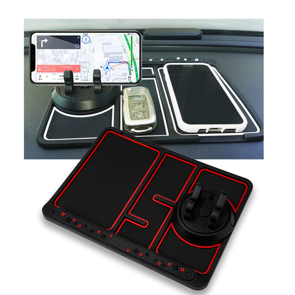 [Australia - AusPower] - Non-slip Phone Pad For Car, 4 In1 Multifunction 360 Degrees Rotating Car Phone Holder Non-slip Pad, With Temporary Parking Card Number Plate And Aromatherapy Box 