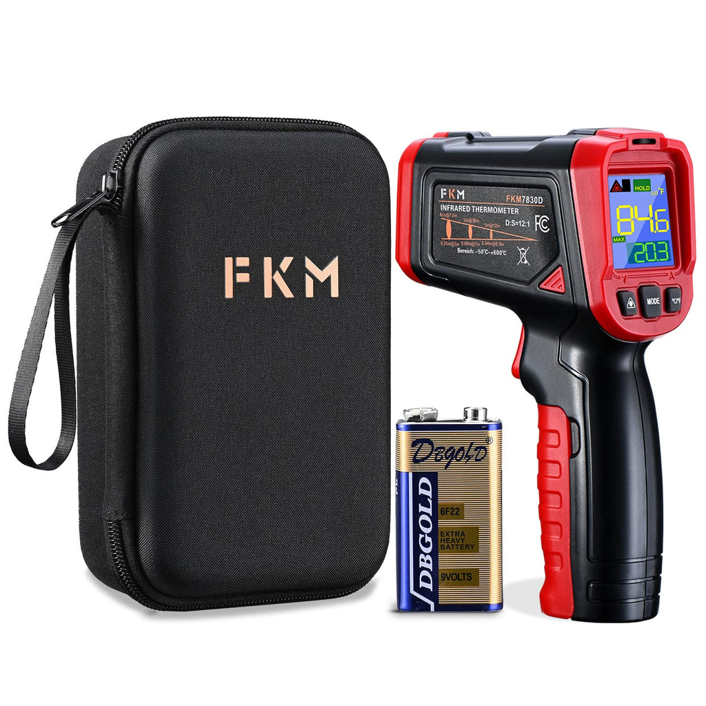 [Australia - AusPower] - Infrared Thermometer - FKM Digital Temperature Gun with Patented Circular Laser, Non Contact Laser Thermometer Gun for Cooking/Ovens/Home Repairs, -58℉~1022℉ (-50℃-550℃), Not for Use on Humans 