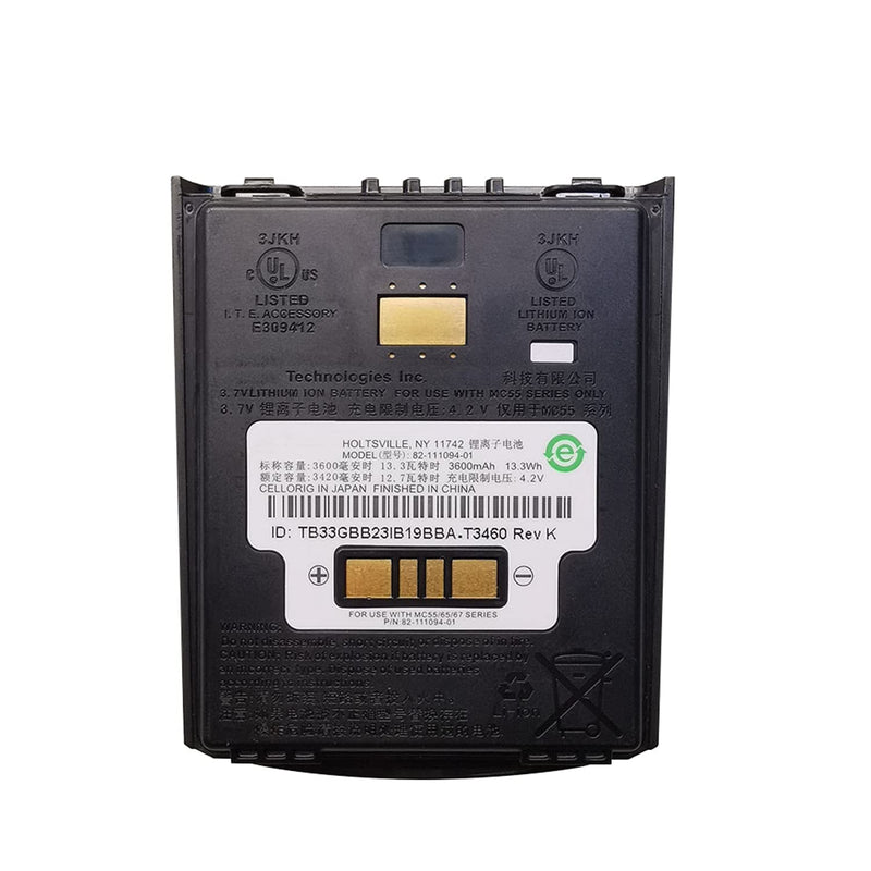 [Australia - AusPower] - 82-111094-01 Black Battery for Zebra Motorola/Symbol/Micros MC55, MC55A, MC55A0, MC55A0-HC, MC55N0, MC5574, MC5590, MC65, MC659, MC659B, MC67 3.7V 13.3Wh 3600mAh 