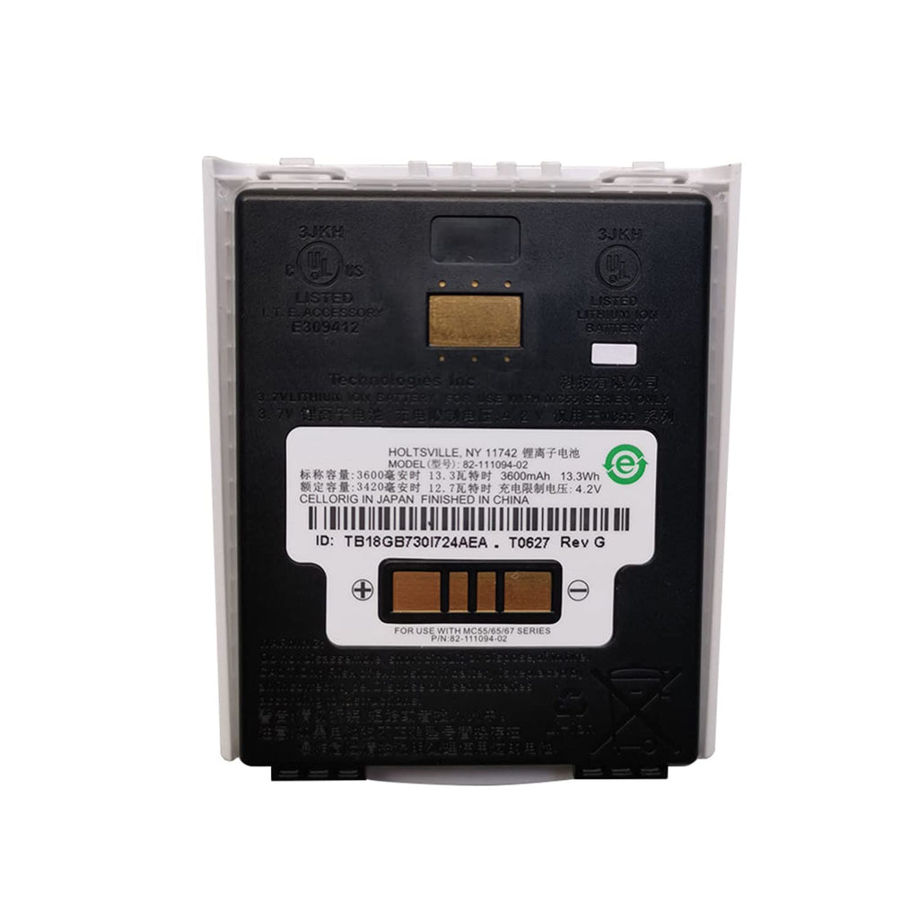 [Australia - AusPower] - 82-111094-02 White Battery for Zebra Motorola/Symbol/Micros MC55, MC55A, MC55A0, MC55A0-HC, MC55N0, MC5574, MC5590, MC65, MC659, MC659B, MC67 3.7V 13.3Wh 3600mAh 