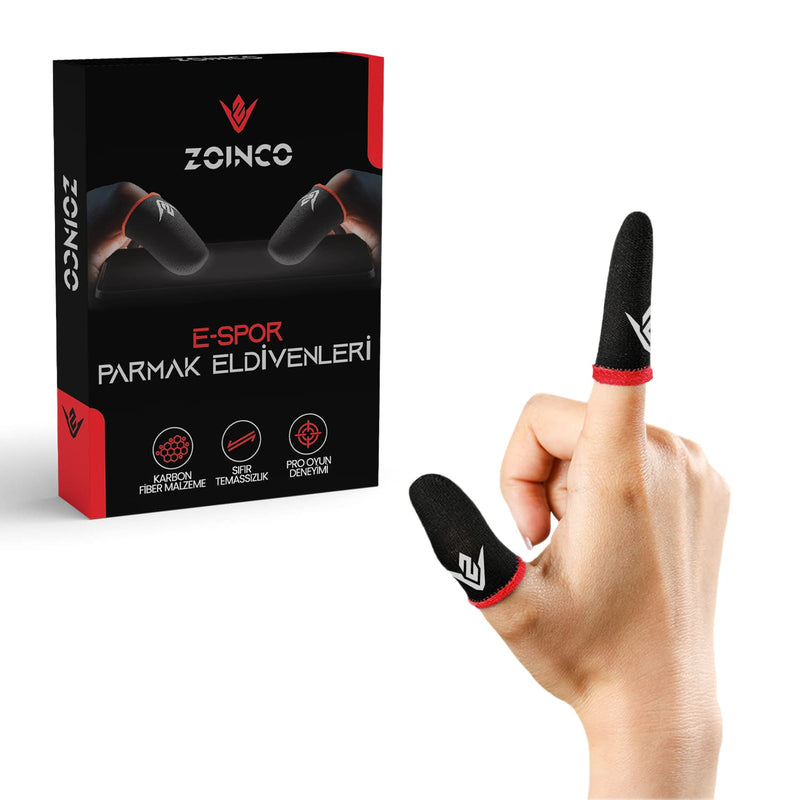[Australia - AusPower] - Zoinco Gaming Finger Red Sleeves for Mobile Game Controllers, Ultra-Thin Carbon Fiber Finger Sleeves, Phone Games for PUBG/Mobile Legends/Knives Out 