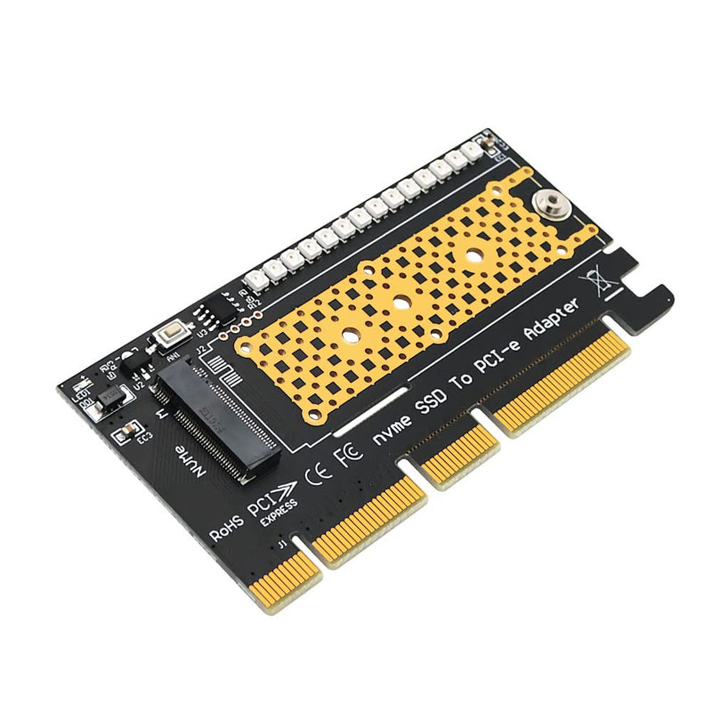 [Australia - AusPower] - HLT M.2 nvme SSD to PCI-E 4X/8X/16X Adapter with 3528 Colorful Flash LED 