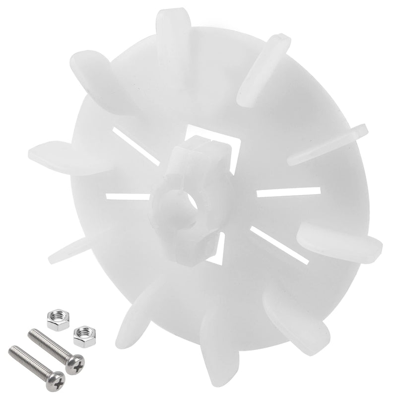 [Australia - AusPower] - Rrina Motor Fan Blade 5in/125mm Round Shape White Plastic with 10 Vanes for Motor Spindle diameters 0.51in/13mm to 0.59in/15mm 