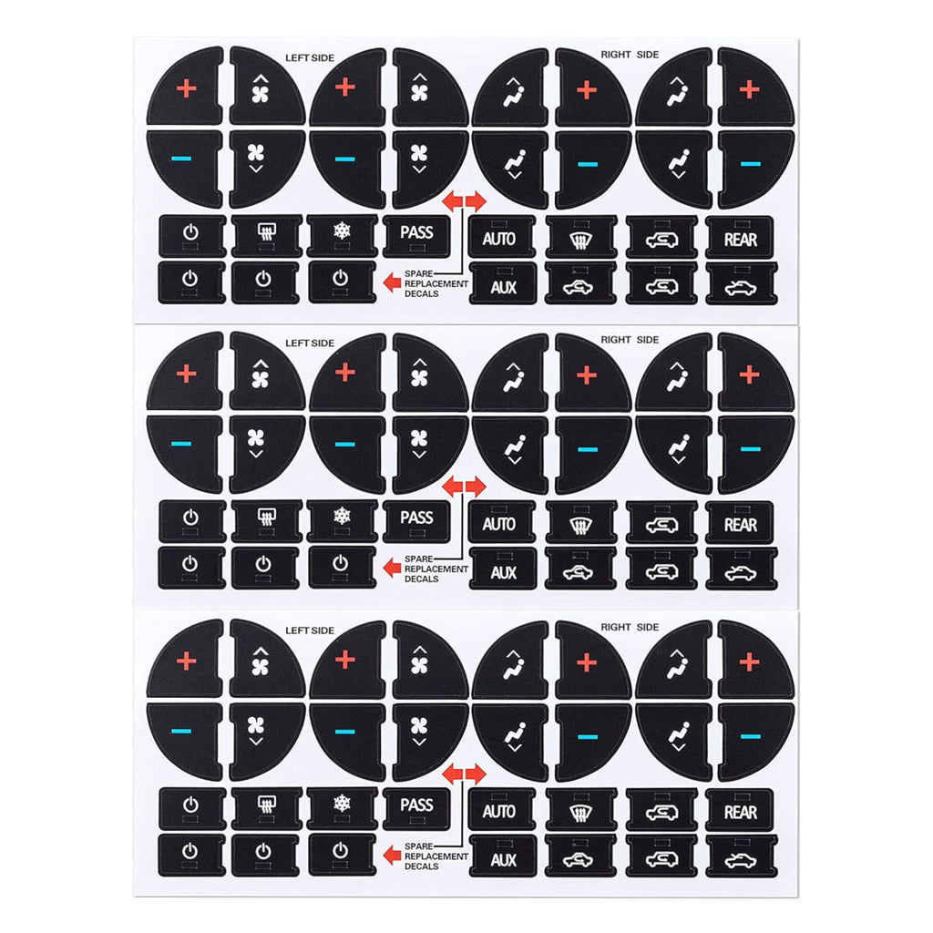 [Australia - AusPower] - Ombialo AC Dash Button Repair Kit, Stickers Decals Compatible with GM Vehicles, GMC Chevrolet Tahoe Yukon Acadia Sierra 2006-2014 3Pcs 3 AC31 