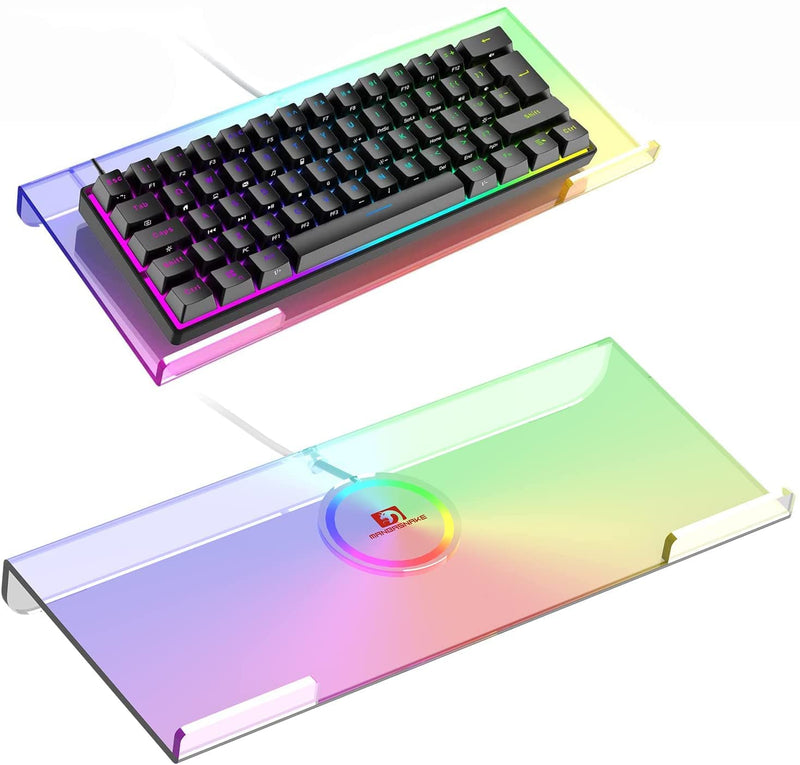 [Australia - AusPower] - Clear 366 Kinds RGB Acrylic Tilted Computer Keyboard Holder,PC Keyboard Stand Tray Holder for Easy Ergonomic Typing and Working at Home and Office Upgraded Version RGB Chocolate stand 