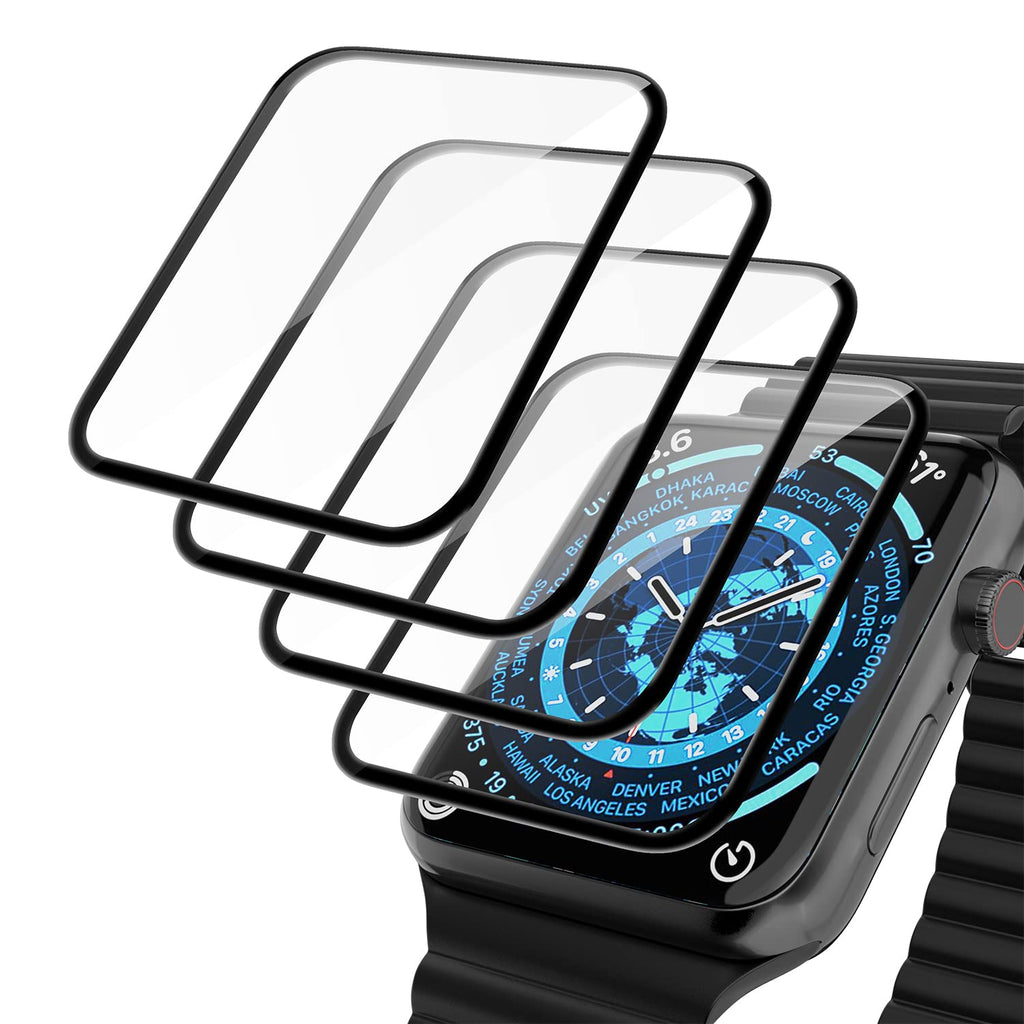[Australia - AusPower] - [4 Pack] Smart Watch Screen Protector Compatible with Apple Watch Series 7 45mm Protective Film, Ultra Clear, Bubble-Free for iWatch 2021 (45mm) 