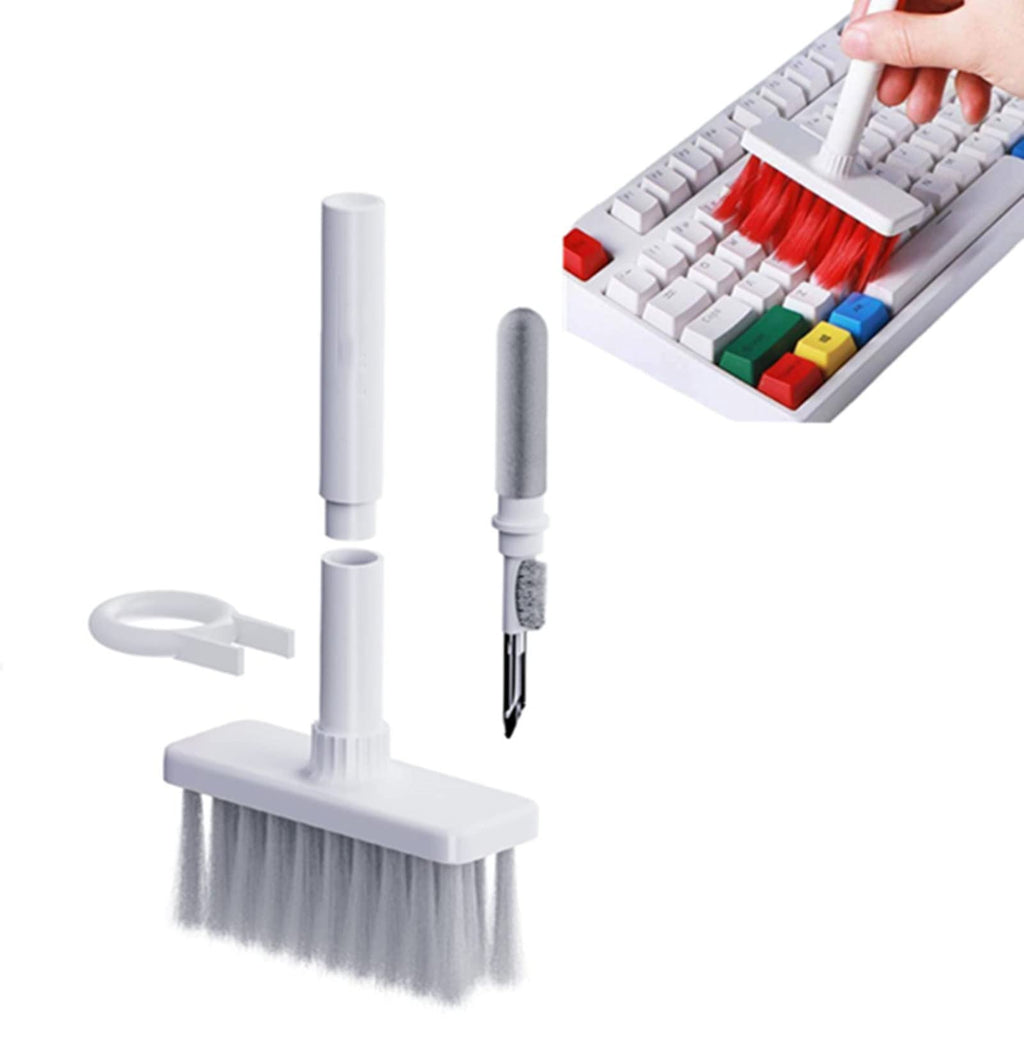 [Australia - AusPower] - 5 in 1 Keyboard Cleaning Brush Kit Soft Brush, Keyboard Cleaner Dust Remover Key Puller (Gray) Gray 