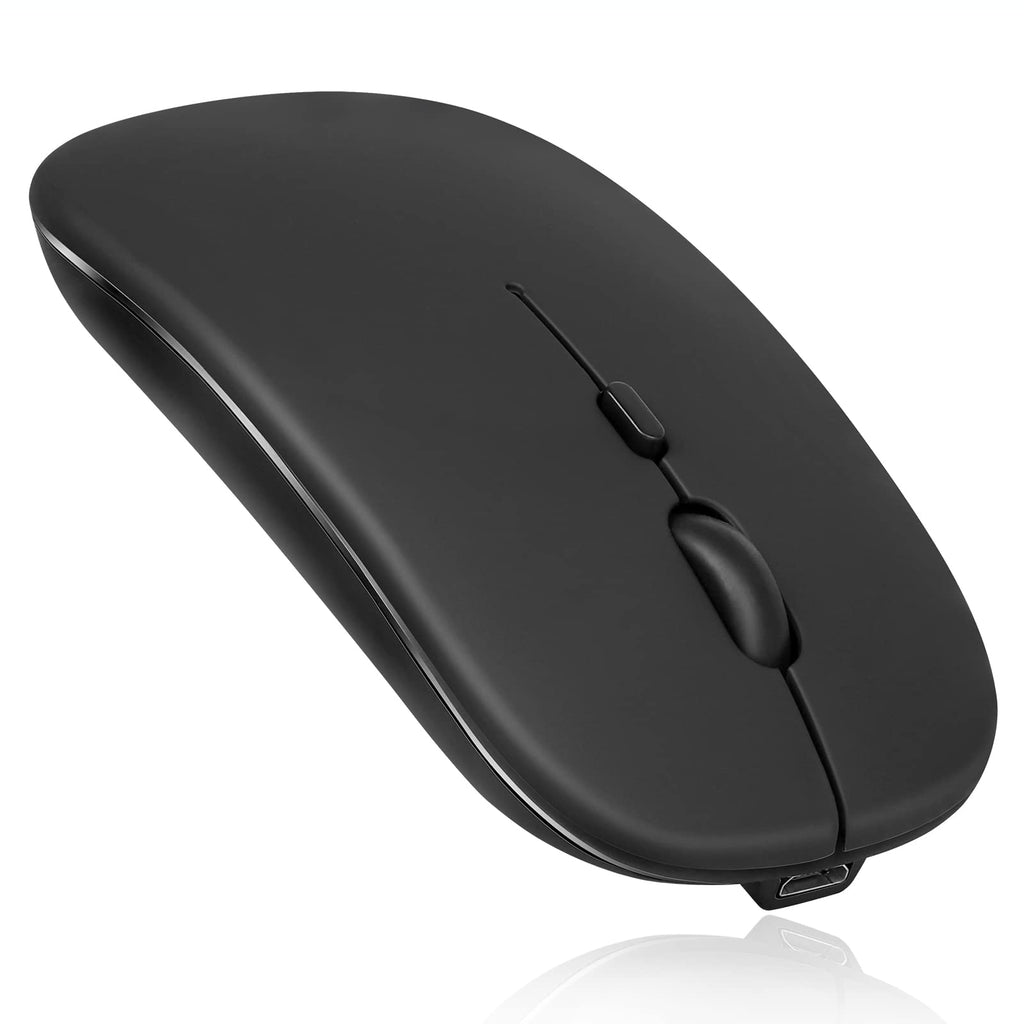 [Australia - AusPower] - 2.4GHz & Bluetooth Mouse, Rechargeable Wireless Mouse for Samsung Galaxy Tab A 10.1 (2019) Bluetooth Wireless Mouse for Laptop / PC / Mac / iPad pro / Computer / Tablet / Android Onyx Black 