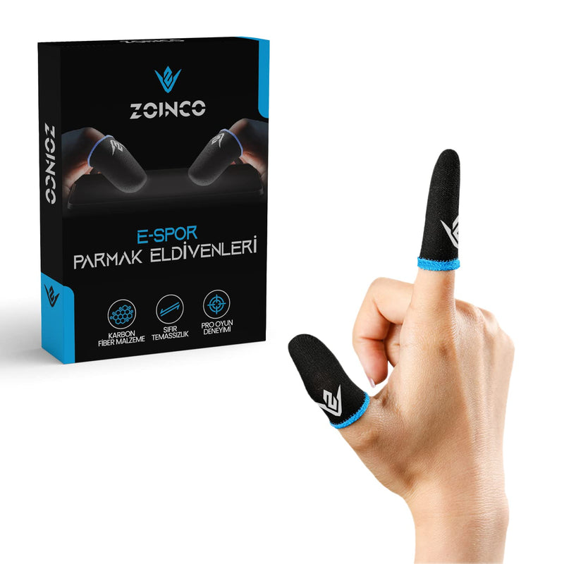 [Australia - AusPower] - Zoinco Gaming Finger Blue Sleeves for Mobile Game Controllers, Ultra-Thin Carbon Fiber Finger Sleeves, Phone Games for PUBG/Mobile Legends/Knives Out 