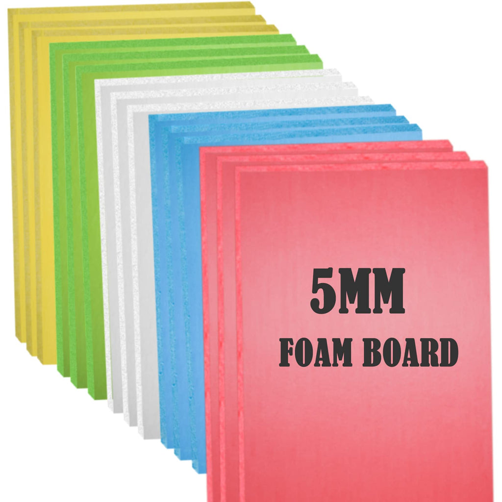 [Australia - AusPower] - 20Pack Foam Board for Projects, 3/16” Thickness 11”x15” Foam Cord Board, Colorful Foam Board Sheets Backing Polystyrene Poster Board for School Arts Crafts, Presentation 