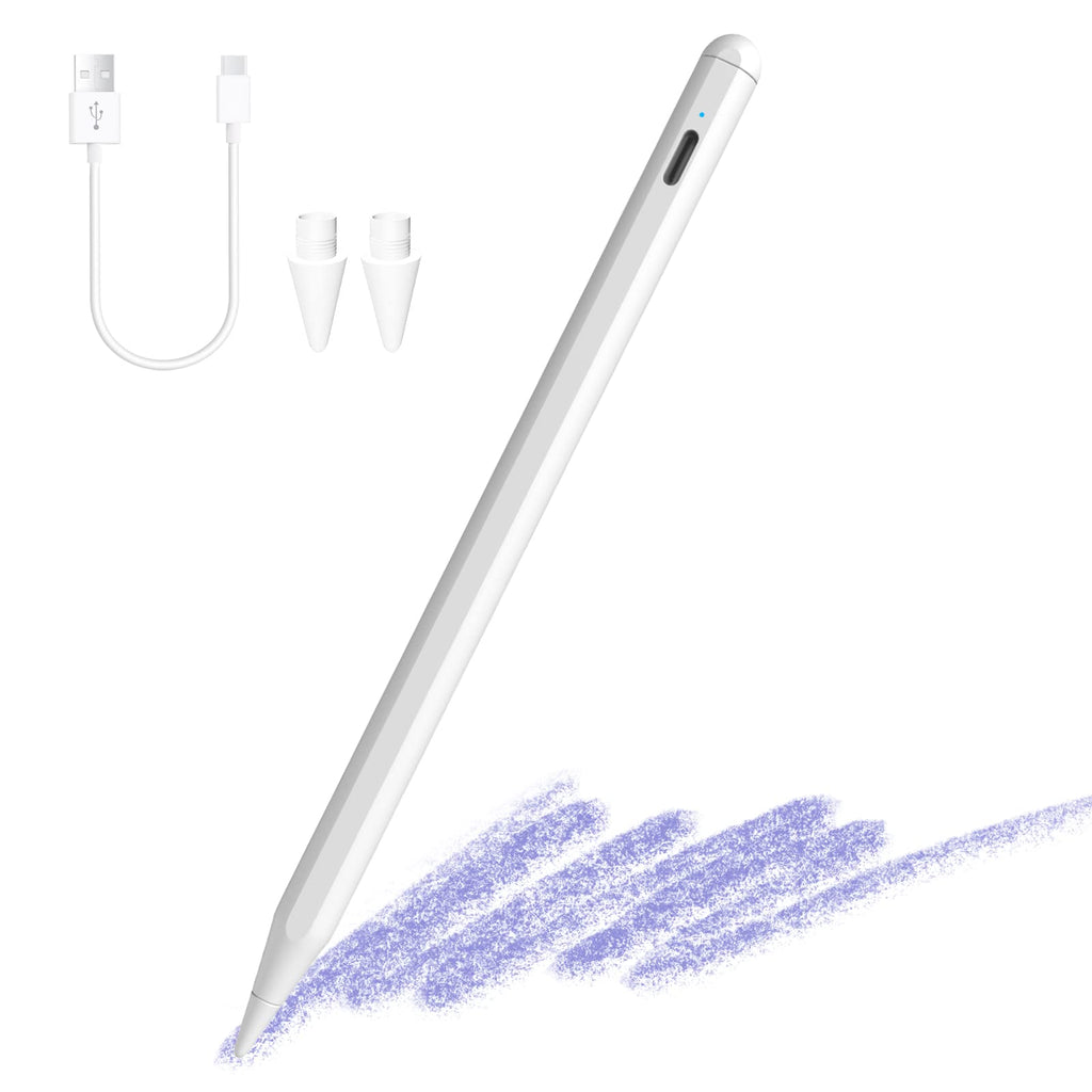 [Australia - AusPower] - Stylus Pencil for 2021 iPad Pro 11 & 12.9 inch , Pen for iPad Pro 5th/4th/3rd Generation , Apple iPad 9th/8th/7th/6th Generation, iPad Air 4th/3rd Gen, iPad Mini 6/5 Gen Compatible with (2018-2022) white 